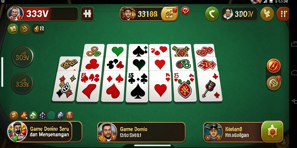 Screenshot gameplay 333V yang menggambarkan suasana seru permainan Domino.