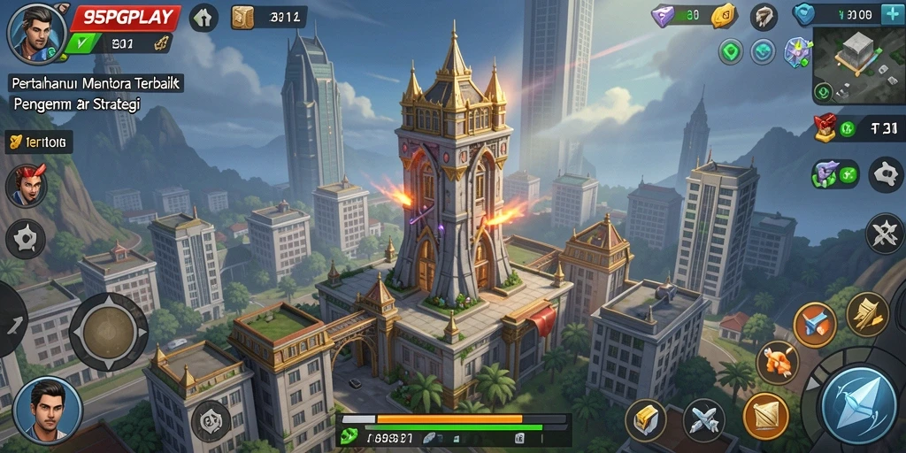 Tampilan gameplay 95PGPLAY dengan strategi menara pertahanan yang menegangkan.