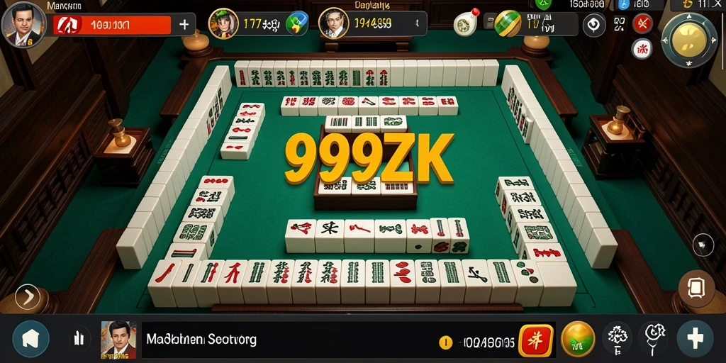 Tampilan gameplay Mahjong yang seru di 999ZK.