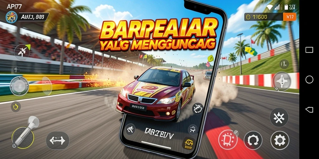 Screenshot gameplay API77 menampilkan balapan yang mendebarkan.