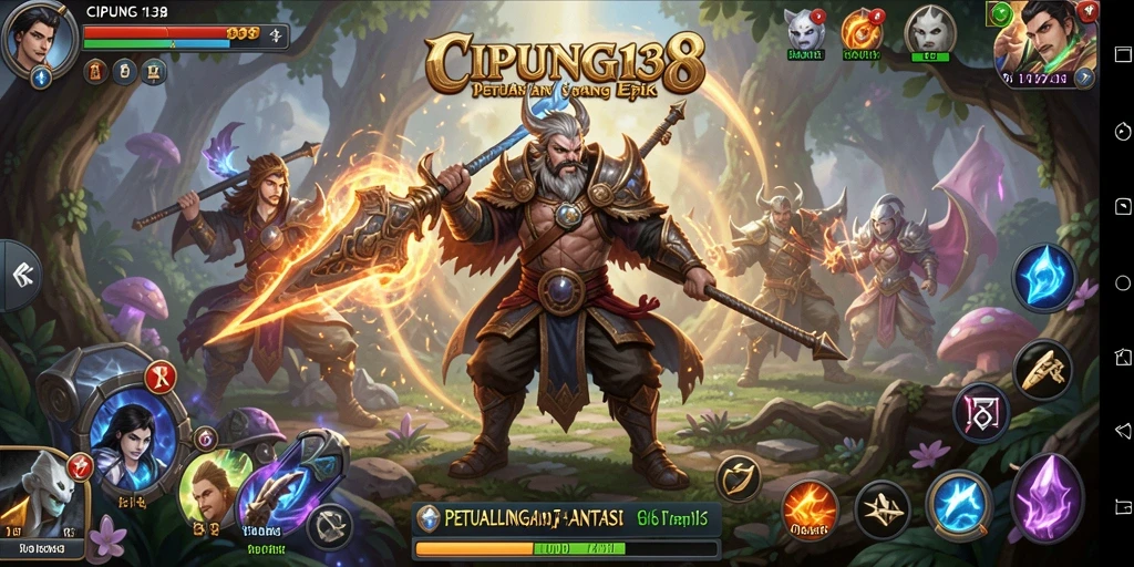 Tampilan gameplay penuh aksi di dunia fantasi CIPUNG138.