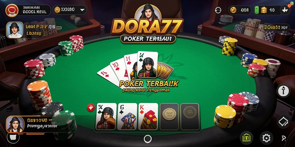 Tampilan gameplay poker yang mendebarkan di DORA77.