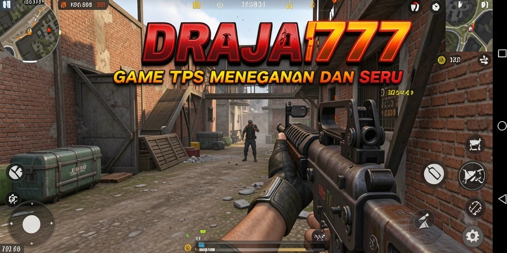 Screenshot gameplay DRAJA777 menampilkan aksi seru dalam pertempuran TPS.