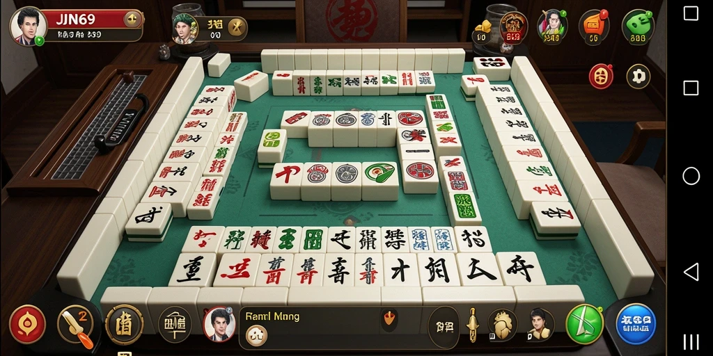 Screenshot gameplay JIN69 yang menampilkan tantangan Mahjong.