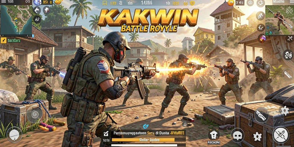 Gameplay seru KAKWIN dalam pertarungan Battle Royale.