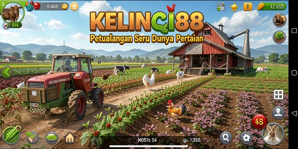 Tampilan menarik dari gameplay KELINCI88 dengan suasana pertanian.