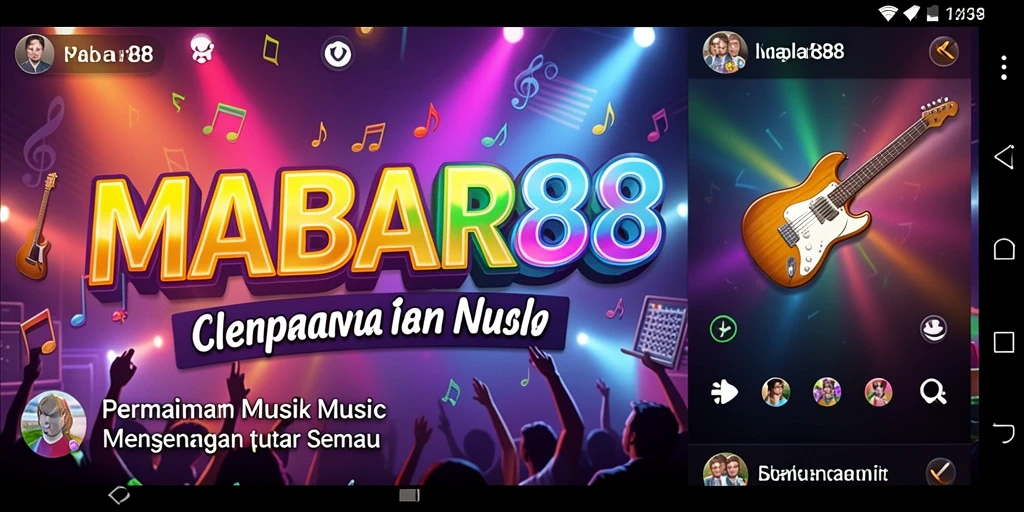 Screenshot gameplay MABAR88 menunjukkan keseruan bermain musik.