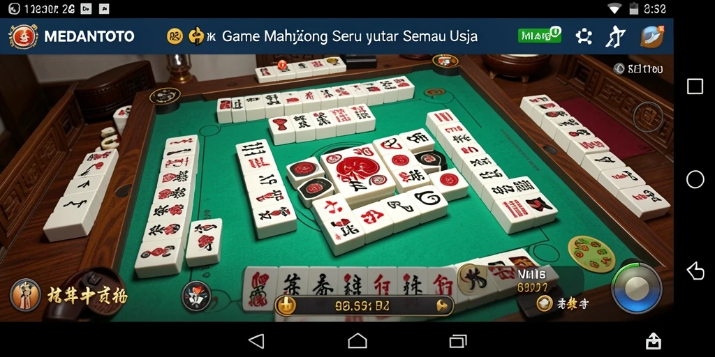 Screenshot gameplay MEDANTOTO menunjukkan keseruan bermain Mahjong.