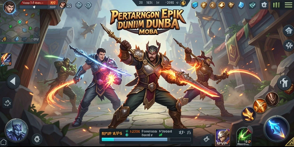 Tangkapan layar pertarungan aksi di RPVIP6 dengan karakter yang beragam.