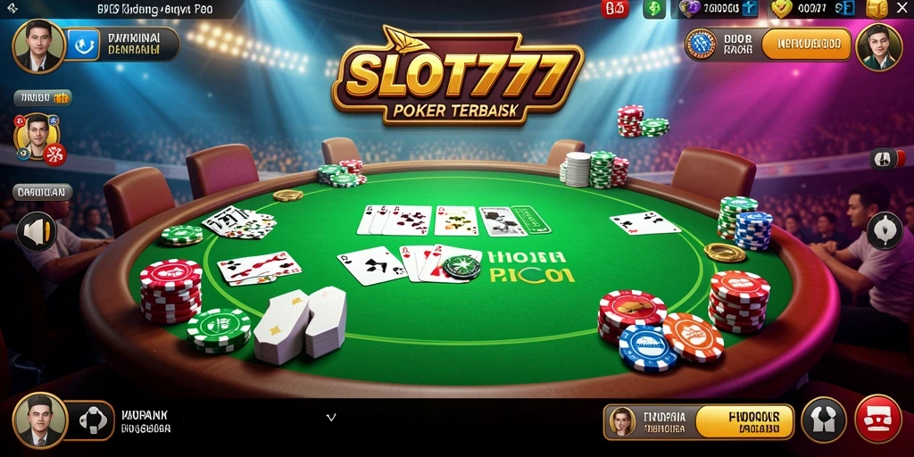 Tampilan gameplay Poker yang mendebarkan dan interaktif.
