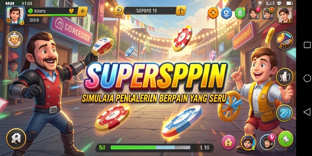 Screenshot SUPERSPIN menampilkan momen permainan simulation yang mendebarkan.