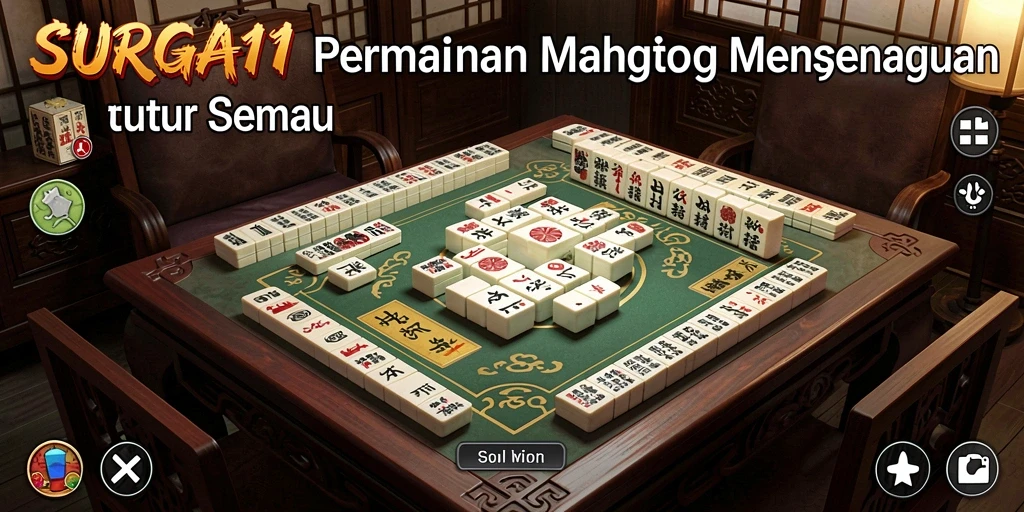 Screenshot gameplay SURGA11 yang menunjukkan papan Mahjong yang menantang.