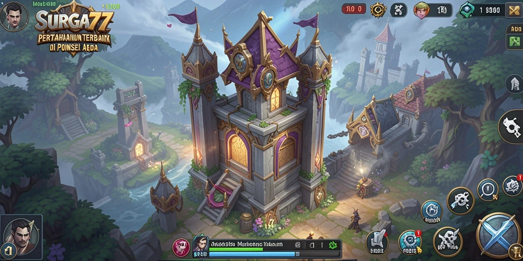 Tampilan gameplay menara yang menegangkan dan strategis di SURGA77.