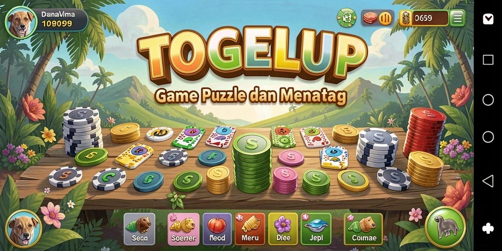 Gameplay TOGELUP yang menyenangkan dan menantang di dalam satu tangkapan layar.