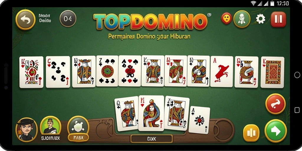 Tangkapan layar utama dari TOPDOMINO menampilkan aksi seru gameplay domino.